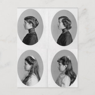 Carte Postale Olga, Tatiana, Marie, Anastasia Romanov de Russie