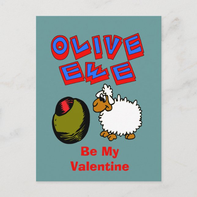 Carte Postale Olive Ewe, I Loon You Cartoon Valentine Postcard (Devant)