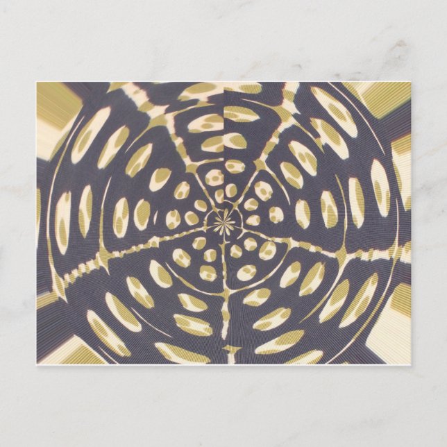 Carte Postale Olive Green Polka Point Radial Motif Art Imprimer (Devant)