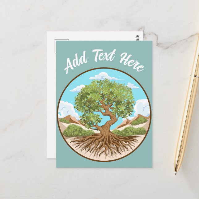 Carte Postale Olive tree Symbole de paix dans la Palestine libre (Devant/Arrière en situation)