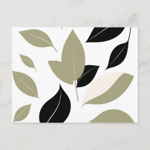 Carte Postale Olive Vert et feuille noire Scatter Moderne