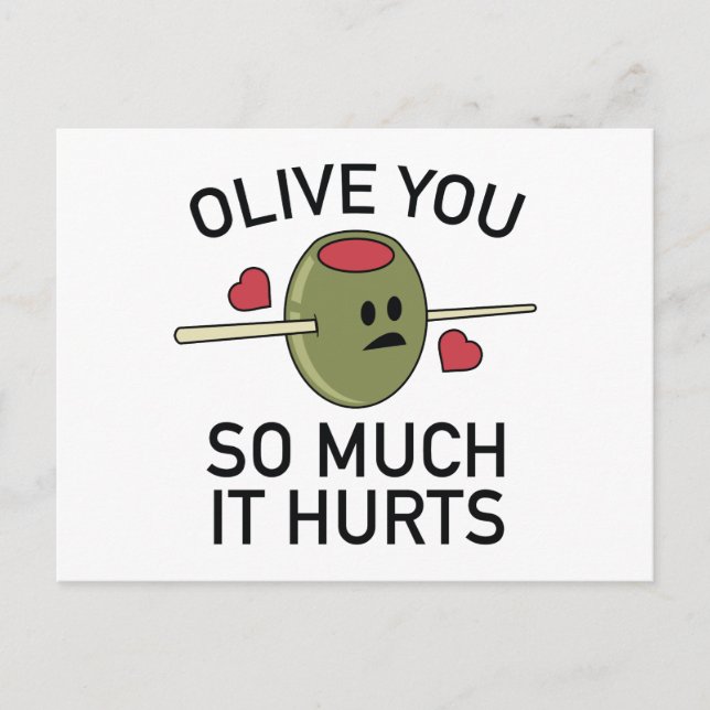 Carte Postale Olive You Tant Ça Fait Mal (Devant)