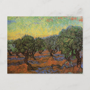 Carte Postale Olivier Grove avec ciel orange, Vincent van Gogh
