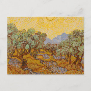 Carte Postale Oliviers de Van Gogh Ciel Soleil Jaune