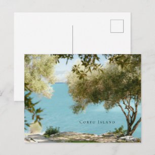 Carte Postale Oliviers et mer Ionienne, Kassiopi, île de Corfou