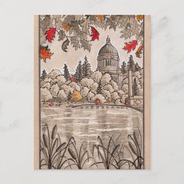 Carte Postale Olympia Washington State Capitol Building et Lake (Devant)