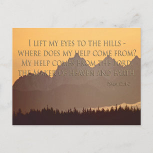 Carte Postale olympic mountains with psalm 121:1-2 postcard