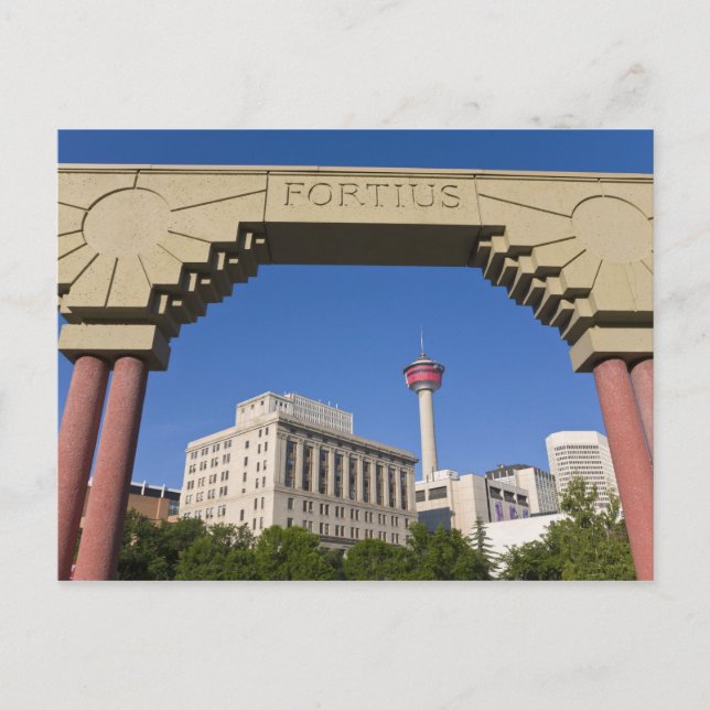 Carte Postale Olympic Plaza et Calgary Tower, Alberta, Canada (Devant)