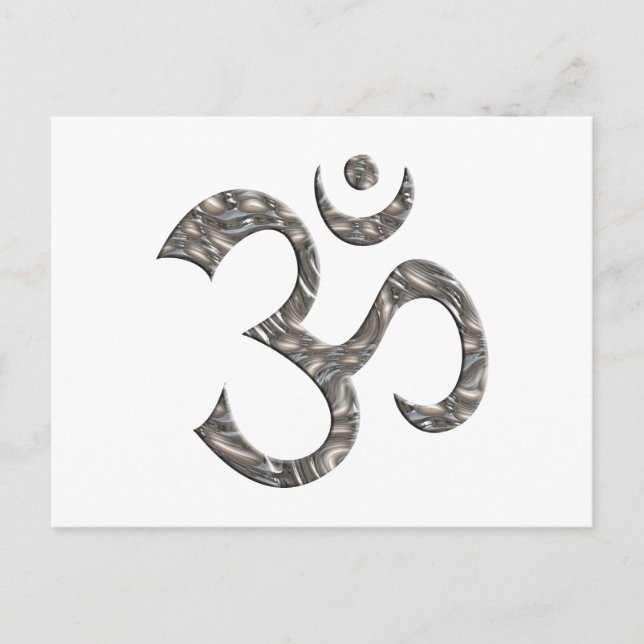 CARTE POSTALE OM / AUM - ARGENT (Devant)