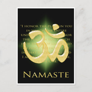 Carte Postale Om en noir et or - Namaste