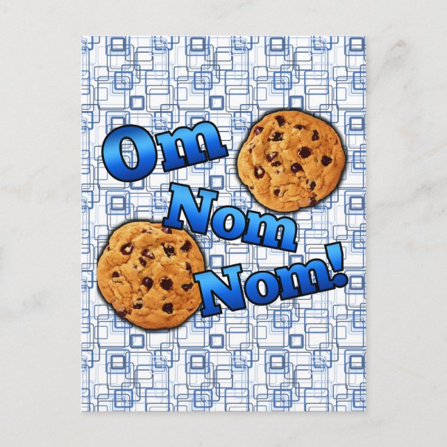 Carte Postale Om Nom Nom, Mème Love Cookies (Devant)
