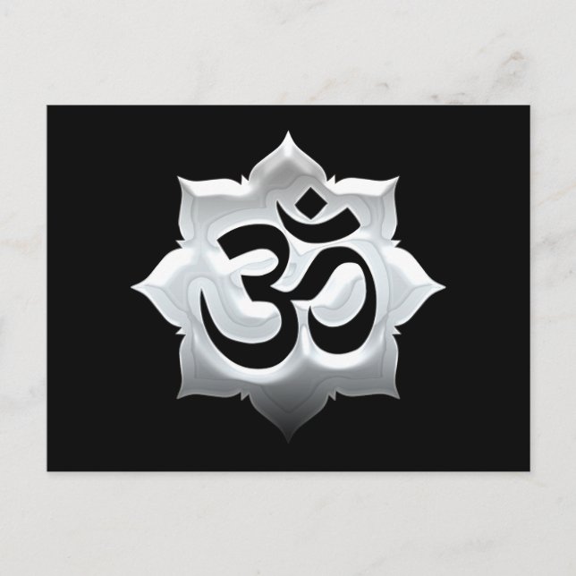 Carte Postale OM Symbole Lotus Spiritualité Yoga Crest (Devant)