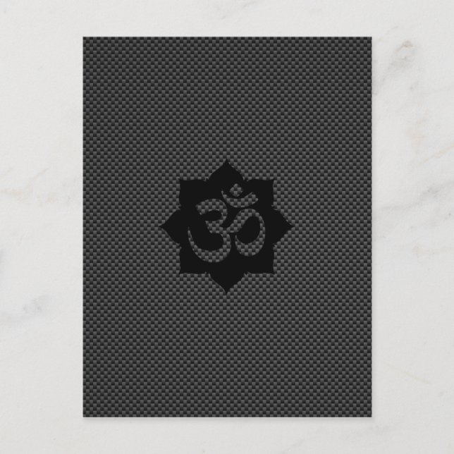 Carte Postale OM Symbole Lotus Spiritualité Yoga en fibre de car (Devant)