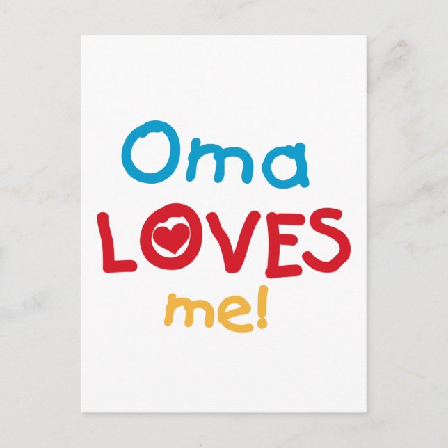 Carte Postale Oma aime mes t-shirts et cadeaux (Devant)