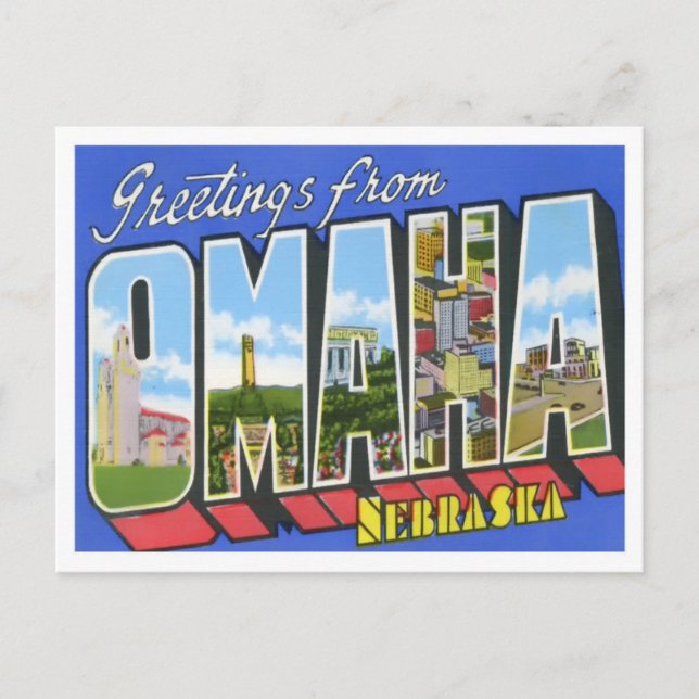 Carte postale Omaha, Nebraska Big Letters (Devant)