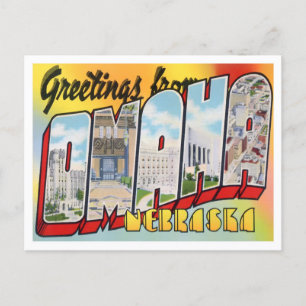 Carte postale Omaha, Nebraska Big Letters