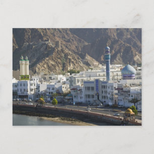 Carte Postale Oman, Mascate, Mutrah. Bâtiments le long de Mutrah