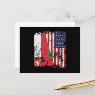 Carte Postale Oman USA Flag