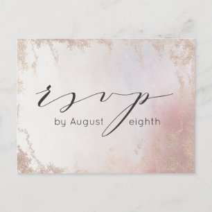 Carte Postale Ombre Blush Rose Frosted Mariage Repas Choix RSVP