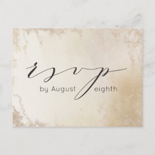 Carte Postale Ombre Jaune Or Frosted Mariage Choix de repas RSVP