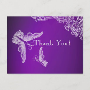 Carte Postale OMBRÉ vintage LACE & BOUTTERFLITS PURPLE