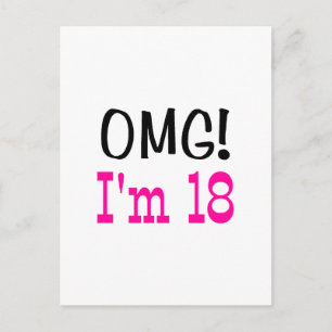 Carte Postale OMG J'ai 18 ans (rose)