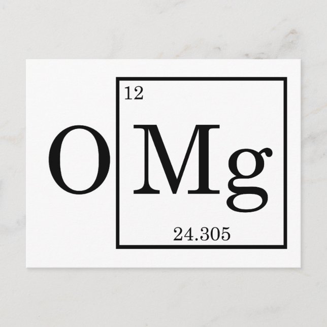 Carte Postale OMG Science Chimie Magnésium (Devant)
