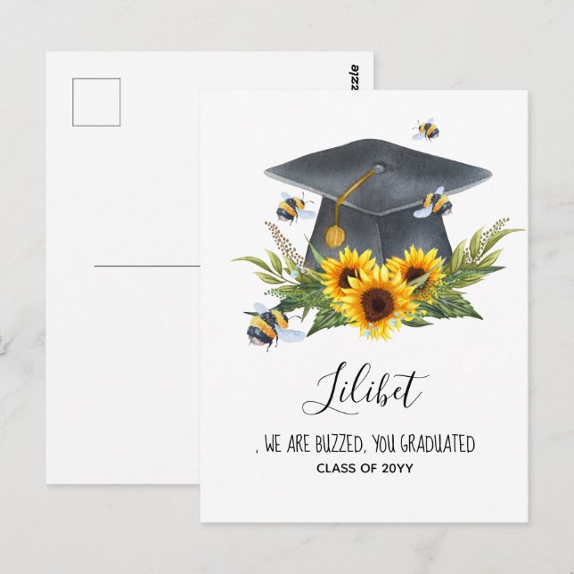 Carte Postale On Est TOMBÉS ! DIPLÔME Cadeau Abeilles personnali (Devant / Derrière)