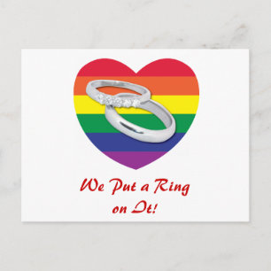 Carte Postale On met une bague sur elle Mariage gay