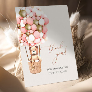 Carte Postale On Peut Attendre Du Merci De Baby shower D'Or Rose