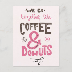 Carte Postale On va ensemble comme du café et des beignets