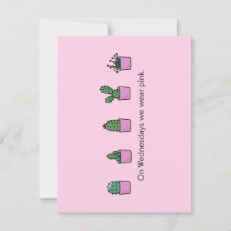 Carte Postale On Wednesdays We Wear Pink