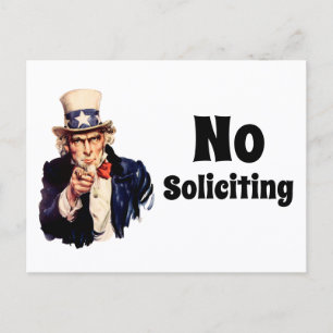 Carte Postale Oncle Sam dit Pas de sollicitation