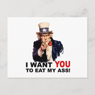 Carte Postale Oncle Sam VEUT QUE TU MANGES MON CUL