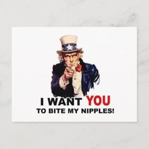 Carte Postale Oncle Sam VEUT QUE TU MORTES MES NIPPLES