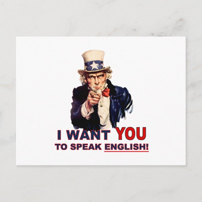 Carte Postale Oncle Sam VEUX-TU parler anglais (Devant)