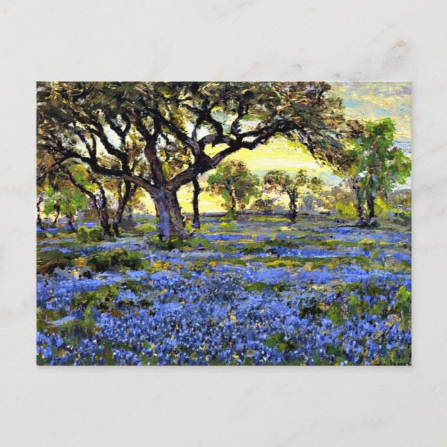 Carte Postale Onderdonk - Vieux chêne et cloches bleues (Devant)