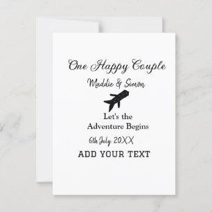 Carte Postale One happy Couple, l'aventure commence co mariage