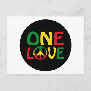 Carte Postale One Love, Reggae design
