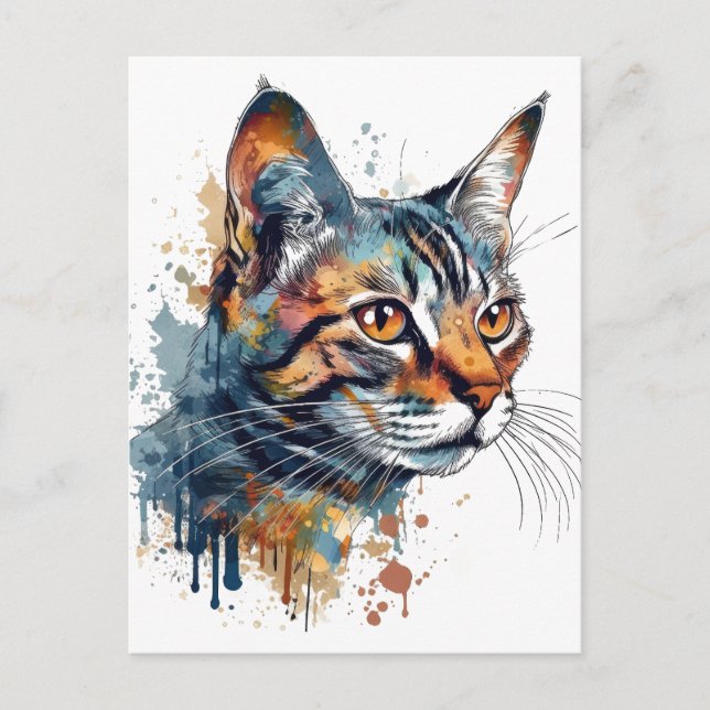 Carte Postale Onglet aquarelle (Devant)