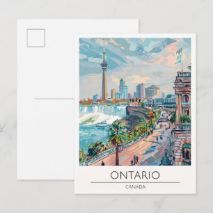 Carte Postale Ontario Canada Art Illustration Voyage