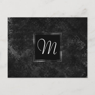 Carte Postale Onyx Black Velvet   Monogramme de hachage de table