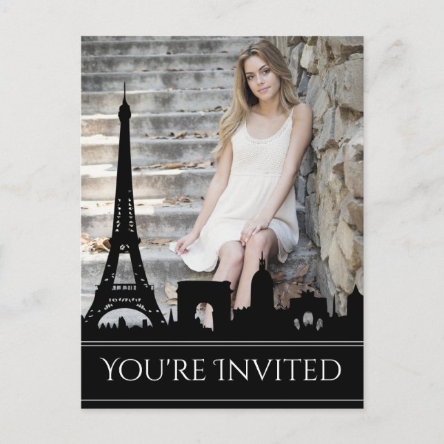 Carte Postale Ooh La La Paris Skyline Photo Anniversaire (Devant)