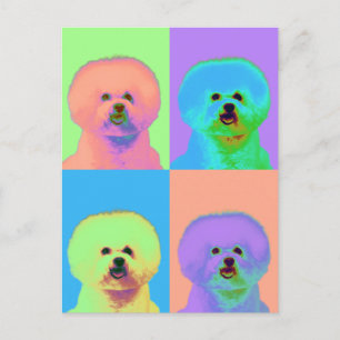 Carte Postale Op Art - Bichon Frise - Cody