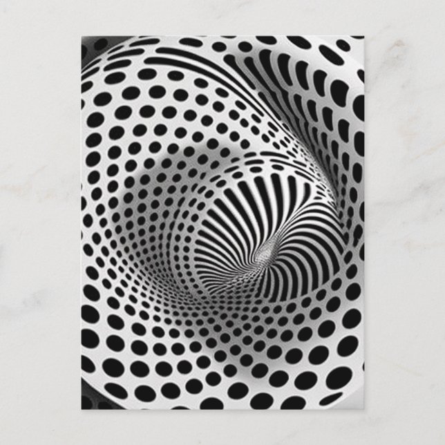 Carte Postale Op-Art Noir Et Blanc (Devant)