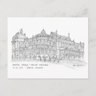 Carte Postale Opéra + Ballet Théâtre, Odessa, Ukraine