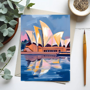 Carte Postale Opéra de Sydney Australie Aquarelle