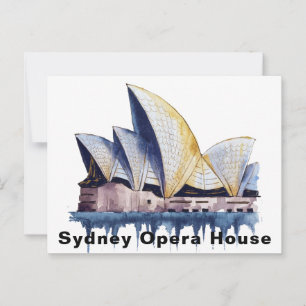 Carte Postale Opéra de Sydney Australie Aquarelle