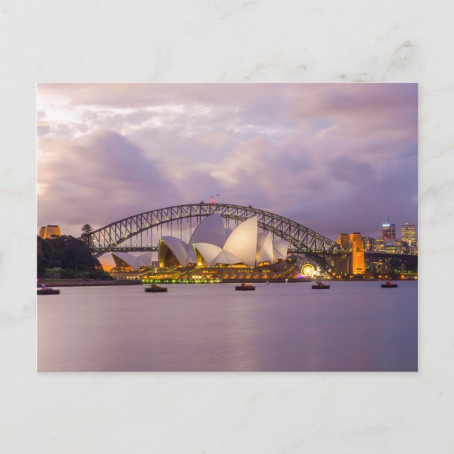 Carte Postale Opéra de Sydney et Harbour Bridge (Devant)