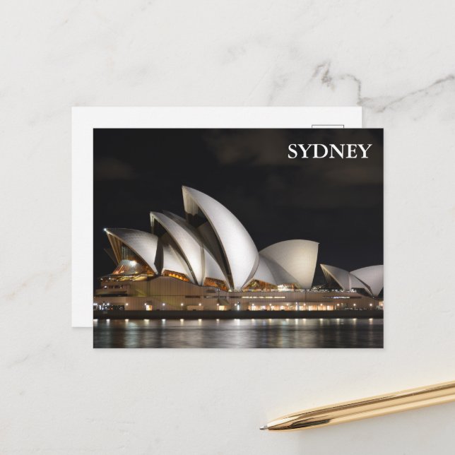 Carte Postale Opéra de Sydney, Harbo Australie (Devant/Arrière en situation)